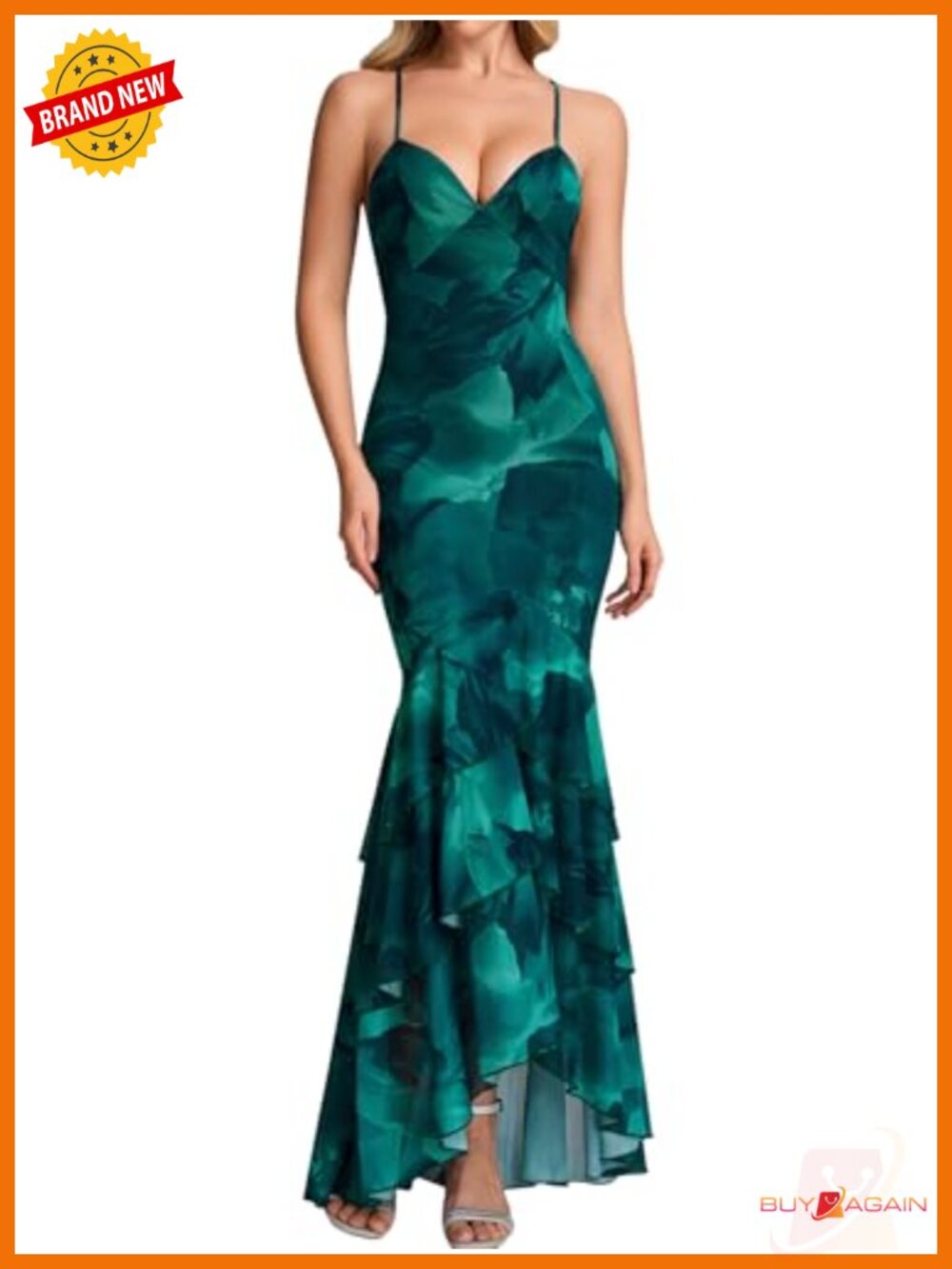 Floral Bodycon Maxi Dress V Neck Tie Back Tiered Formal Cocktail